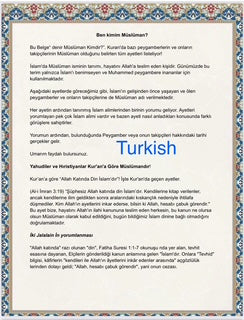 Who Is a Muslim? - Turkish